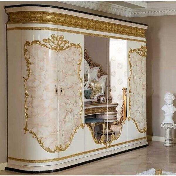 Golden Luxury Furniture Luxury European Style Hand Carving Bedroom Bed - Image 5
