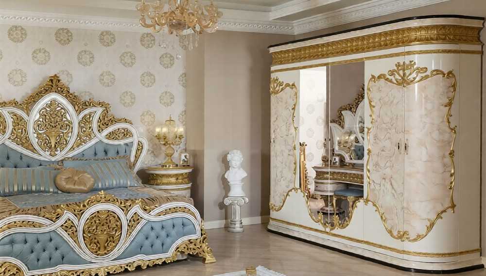 Golden Luxury Furniture Luxury European Style Hand Carving Bedroom Bed - Image 6