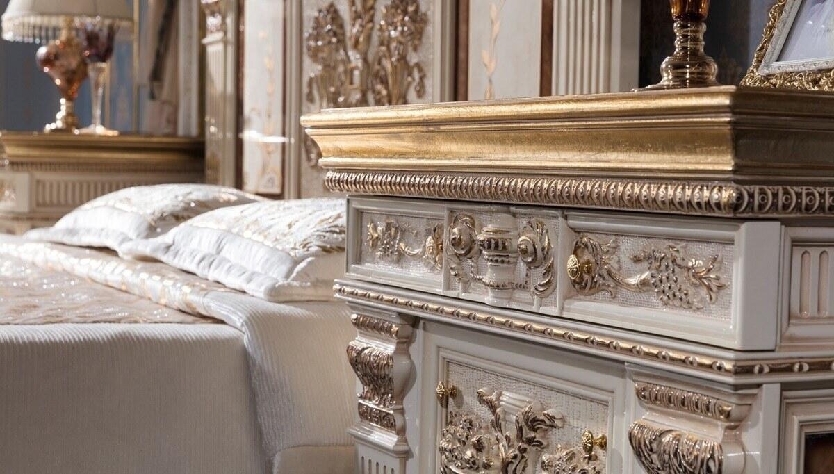 Golden Luxury Furniture Luxurious Victorian Bedroom Set With Heavy Carved Headboard Footboard And Premium Wardrobe - Image 5