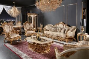 Golden Luxury Furniture Vienna Heritage Luxury Carved Sofa Set for Elegant Living Spaces