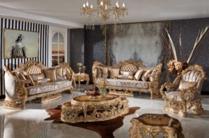 Golden Luxury Furniture Royal Sofa Set Furniture Design 2026