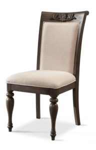 "Louis XVI-style Upholstered Dining Chair with Carved Wooden Backrest