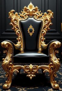 Elegant Wooden Armchair with Floral Fabric Upholstery – Classic Antique Style