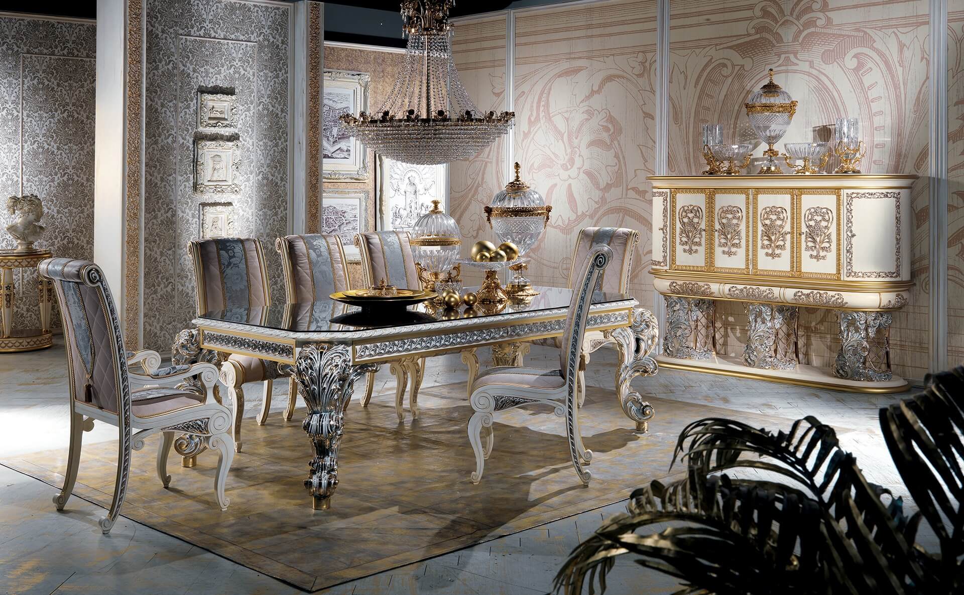 Golden Luxury Furniture Royal Dining Table Classic Italian Design – Bangalore