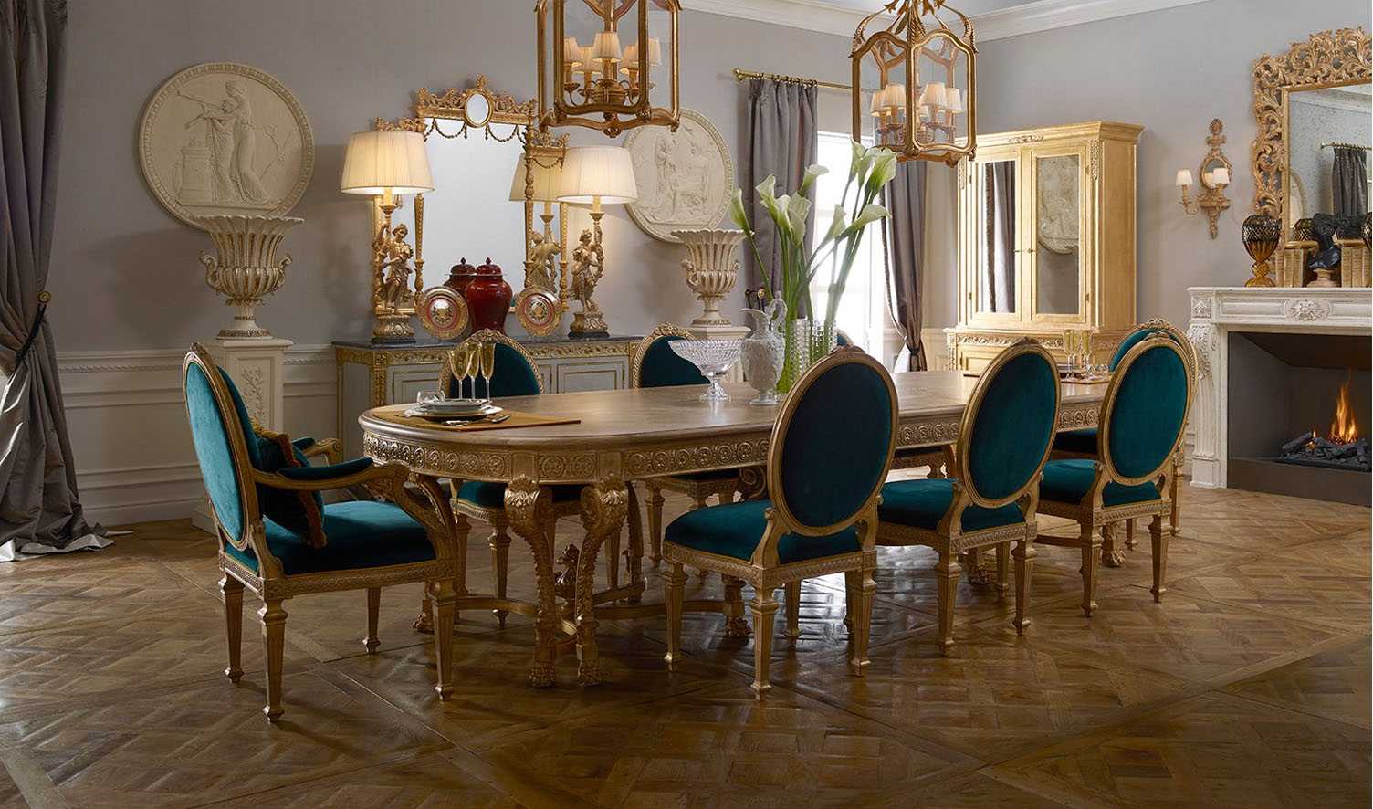 Golden Luxury Furniture Neo Classic Style Bengaluru Collection Dining