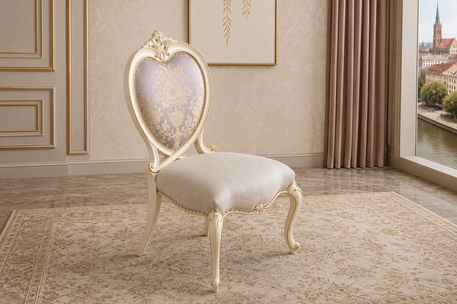 Golden Luxury Furniture Classic Luxury Wooden White Duco Dining Set - Image 2