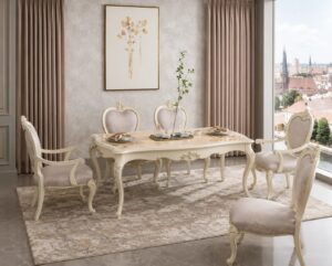 Golden Luxury Furniture Classic Luxury Wooden White Duco Dining Set