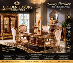 Golden Luxury Furniture – Royal Wooden Dining Set